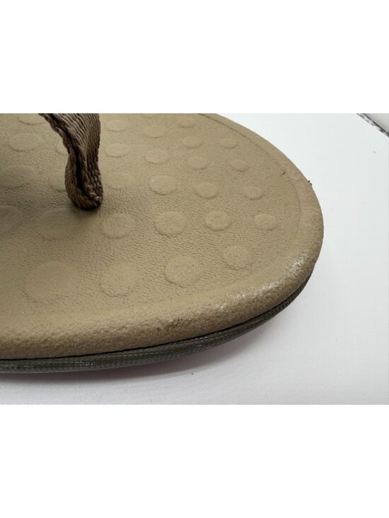 Vionic Wave Flip Flop Sandals Unisex MN 13/ WN 14 Khaki Mesh Ortho Arch Support
